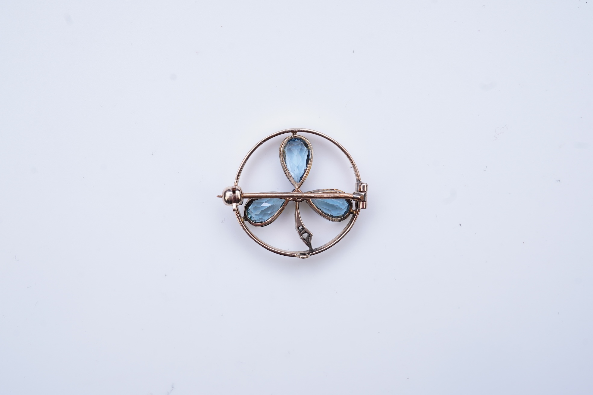 An aquamarine and diamond brooch, early 20th century
